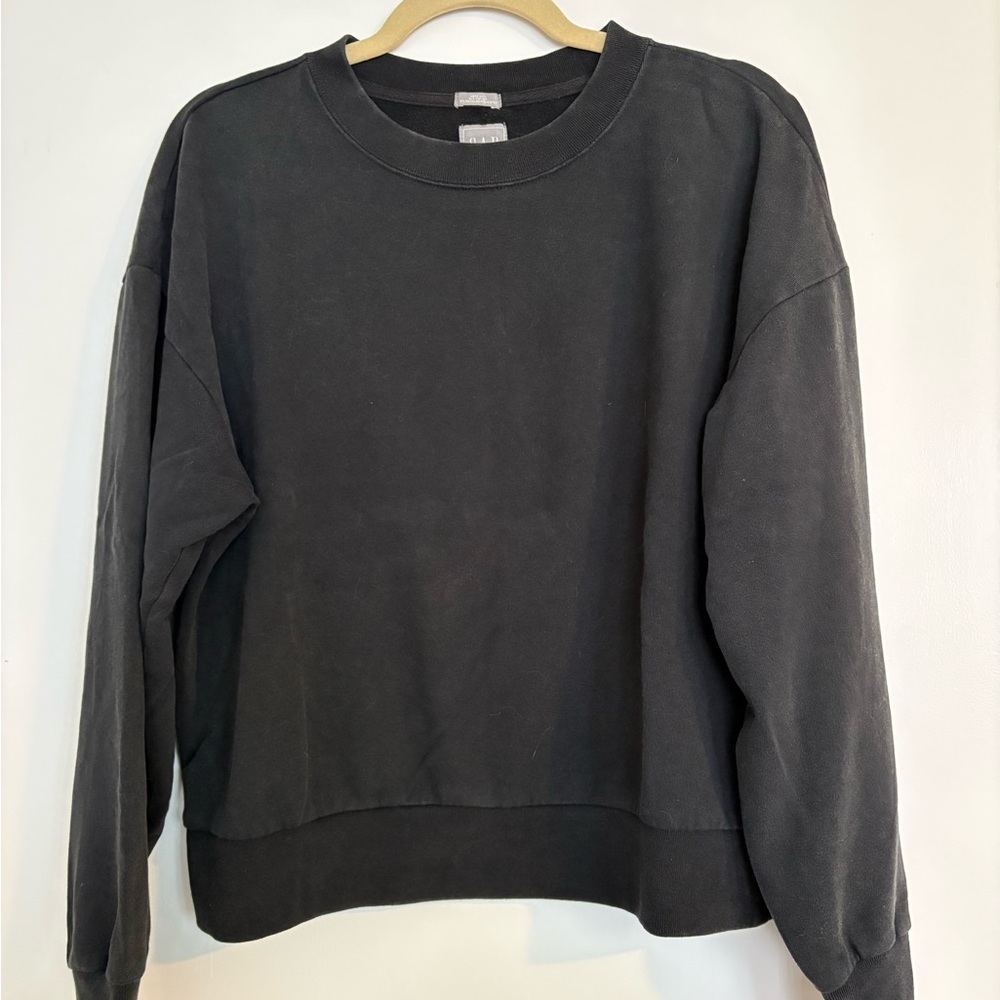 GAP Washed Black Women's Crew Neck Sweatshirt